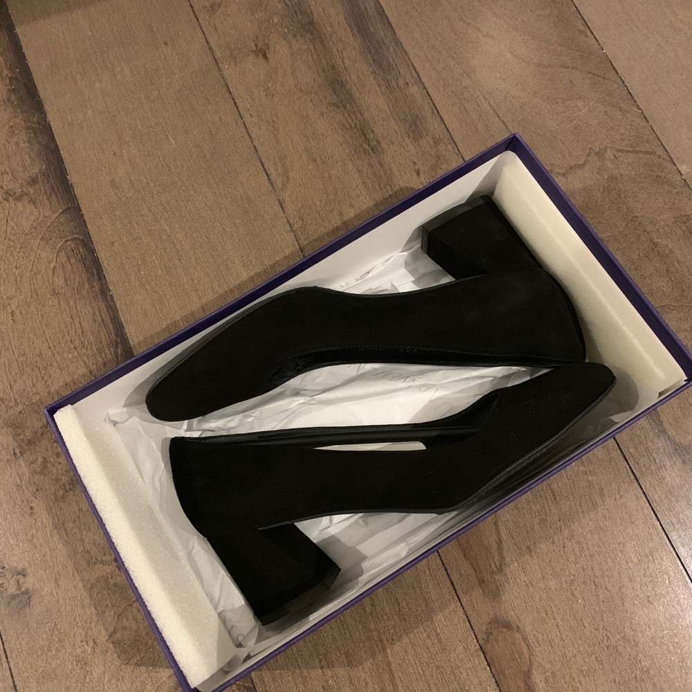 Stuart Weitzman Marymid Black Suede Size 6.5M